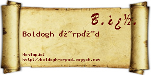 Boldogh Árpád névjegykártya