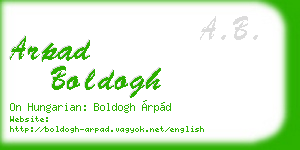 arpad boldogh business card
